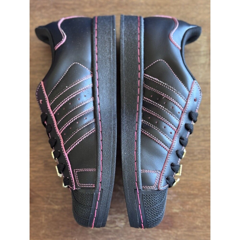Women’s Size 8.5 Adidas Superstar II Black Pink Gold JS1380 Shell Toe New In Box - Picture 6 of 10